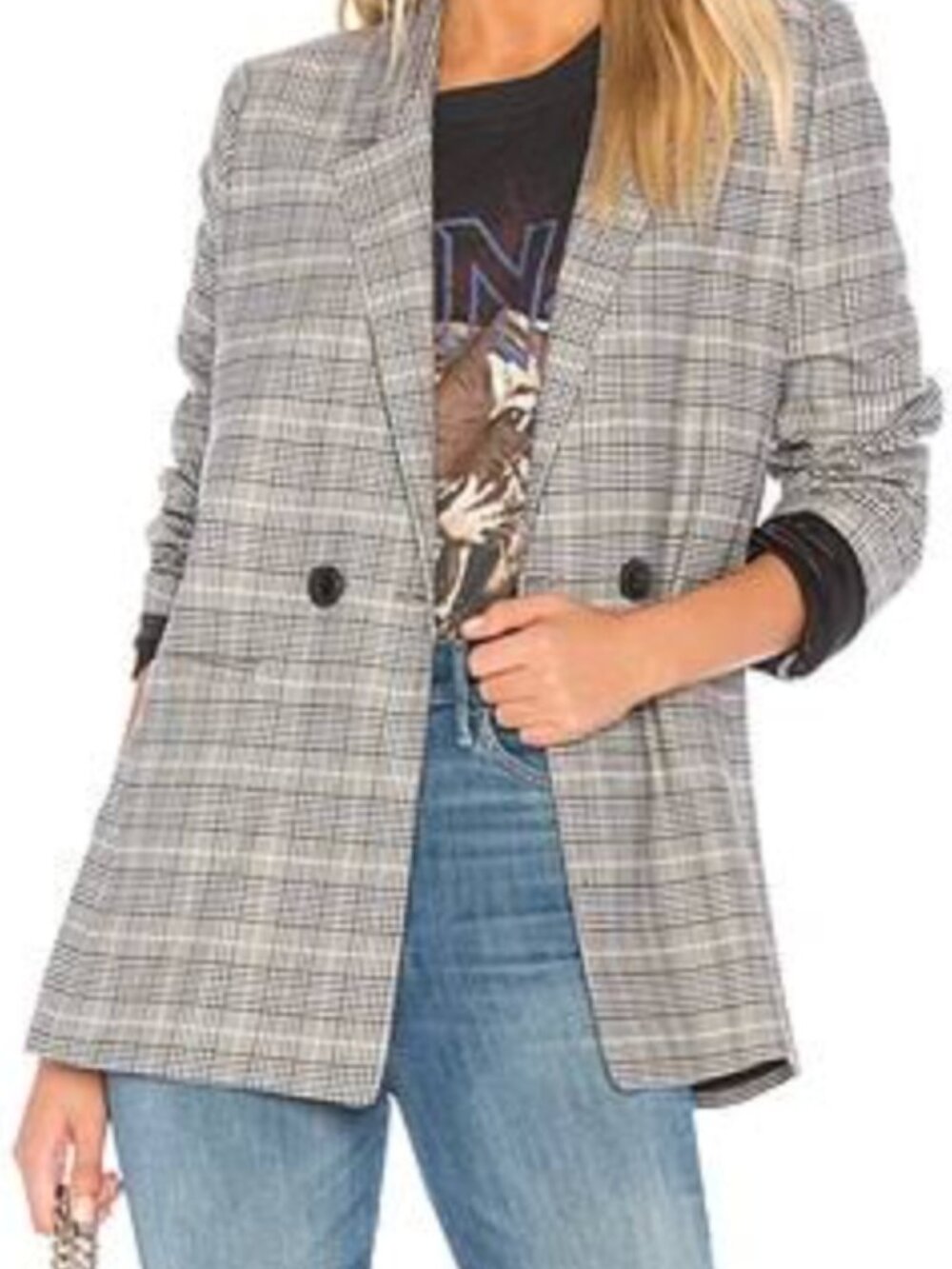 ANINE BING Plaid Blazer